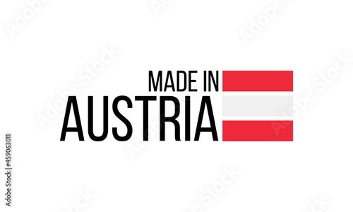 made in austria, flat vector sign or banner