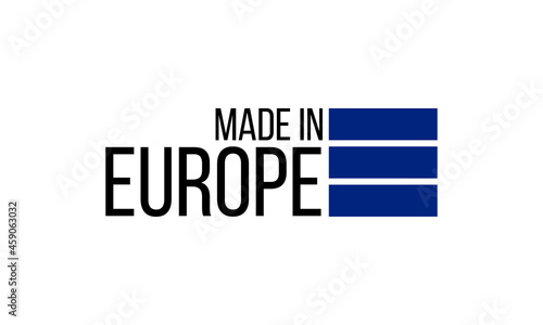 made in europe, flat vector sign or banner