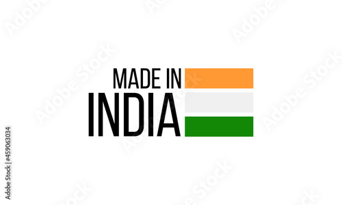 made in india, flat vector sign or banner