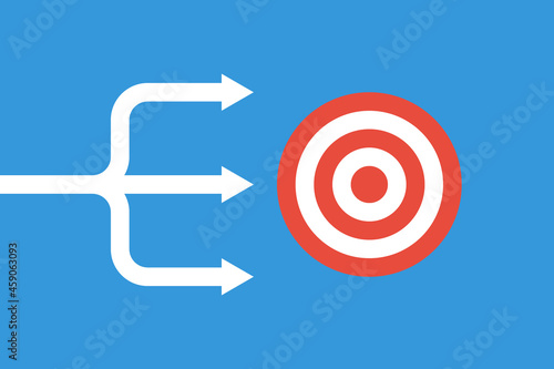 triple impact to same target, flat vector infographics