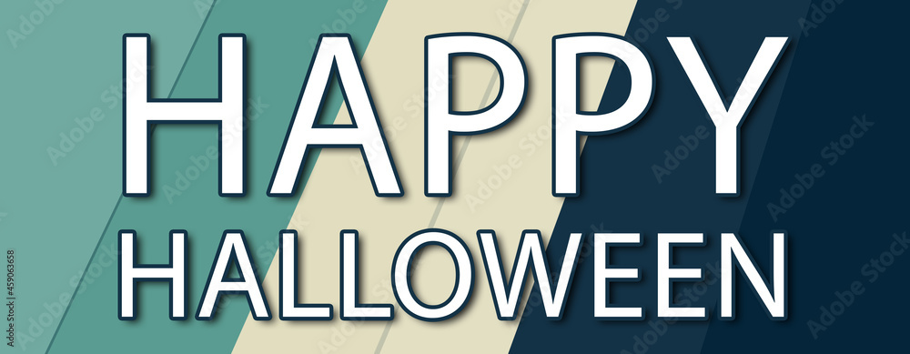 Happy Halloween - text written on multicolor striped background