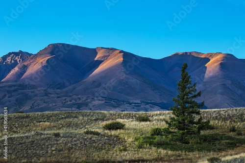 Mountain landscape near the village of Kurai. Kosh-Agachsky district of the Altai Republic, Russia