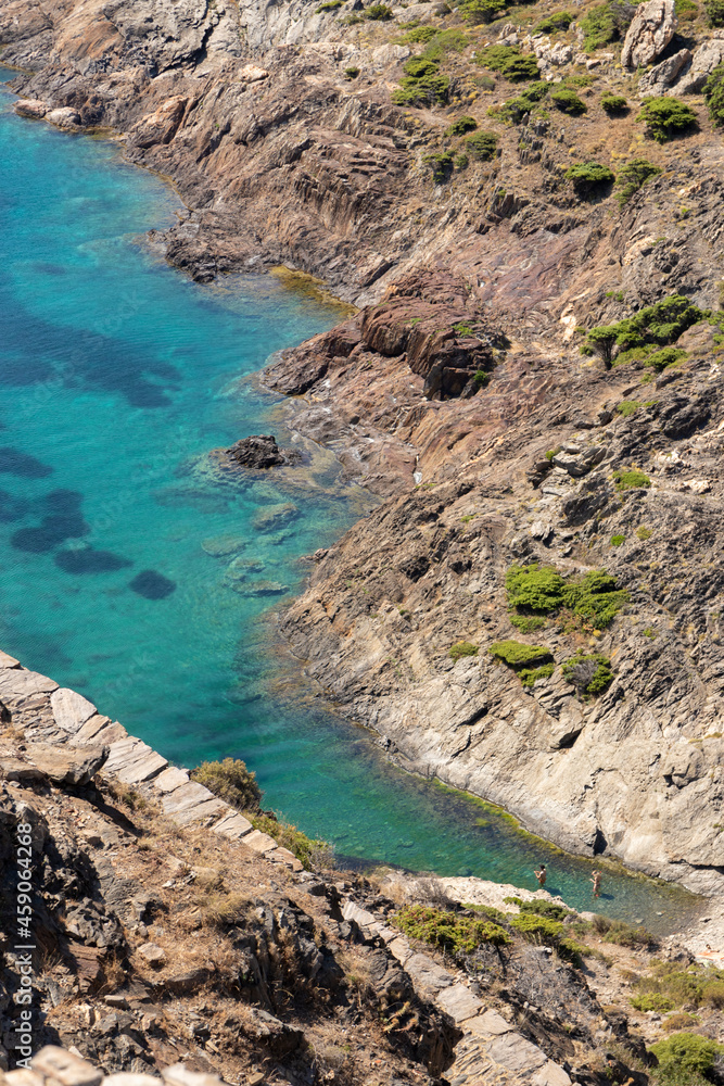 emerald colored bay in cap de creus on the costa brava in the province of girona a sunny summer day
