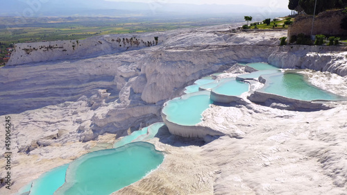 Turquoise pools in a salt marsh, sun, summer, beauty