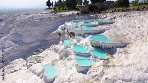 Turquoise pools in a salt marsh, sun, summer, beauty