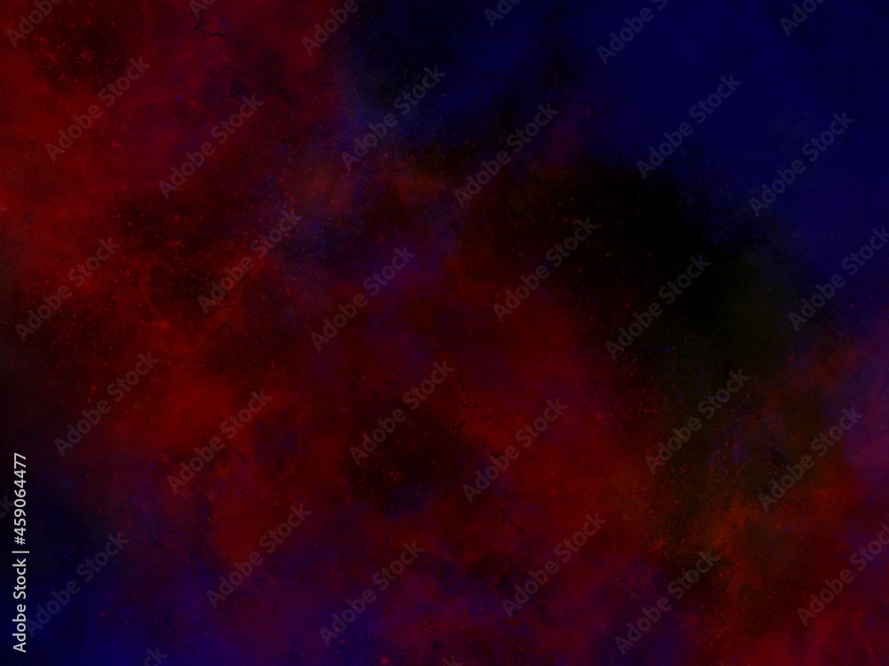 Abstract background, a cluster of red smoke in the darkness like a mysterious dimension.  An abstract illustration created from a tablet, used as a background.