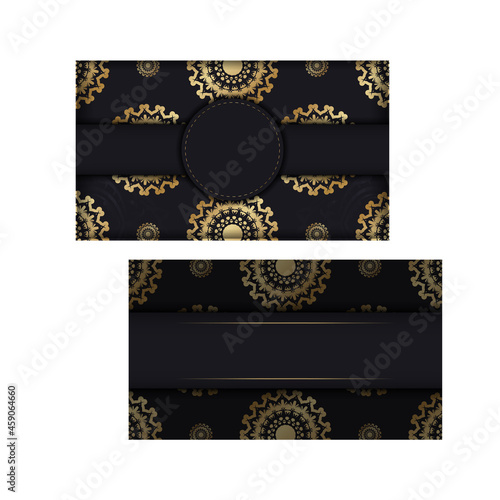 Congratulatory Flyer in black with luxurious gold ornaments for your congratulations.