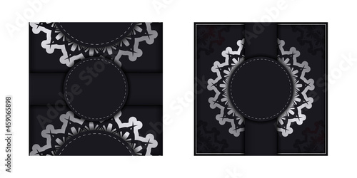 Congratulatory Brochure in black color with abstract pattern is ready for printing.