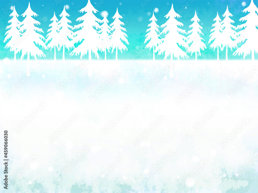 モミの木の雪景色フレーム（昼）