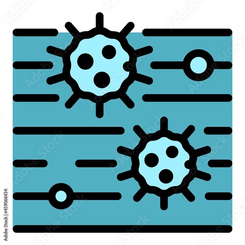 Disease bacteria icon. Outline disease bacteria vector icon color flat isolated