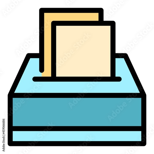 Table handkerchief icon. Outline table handkerchief vector icon color flat isolated