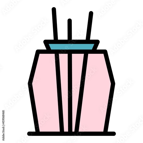 Container air freshener icon. Outline container air freshener vector icon color flat isolated