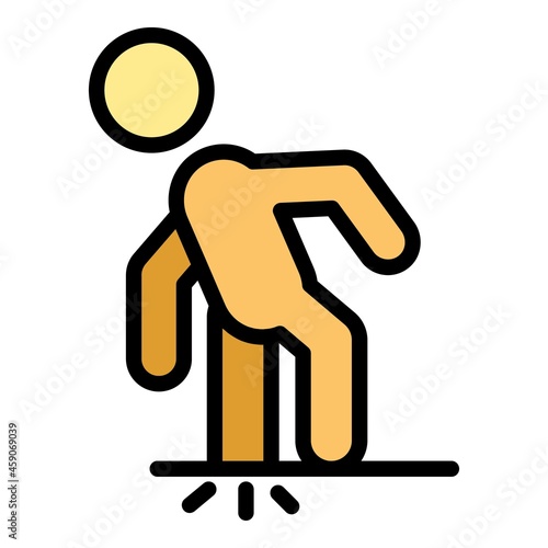 Careless person outdoor icon. Outline careless person outdoor vector icon color flat isolated