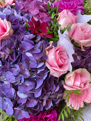 Beautiful bouquet with various flowers and colors