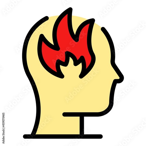 Disobedient man icon. Outline disobedient man vector icon color flat isolated