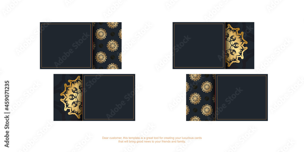 Black business card with vintage gold pattern for your personality.