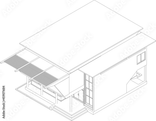 3D illustration of building project