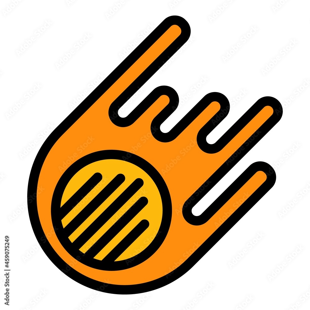 Universe asteroid icon. Outline universe asteroid vector icon color flat isolated Universe asteroid icon. Outline universe asteroid vector icon color flat isolated