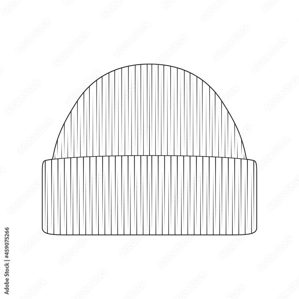 hat outline drawing vector, beanie hat a sketch style, trainers template outline, vector Illustration. Stock | Adobe Stock