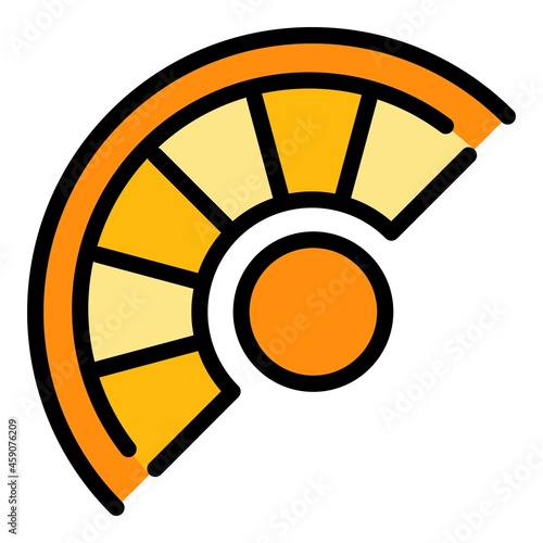 Curved staircase icon. Outline curved staircase vector icon color flat isolated