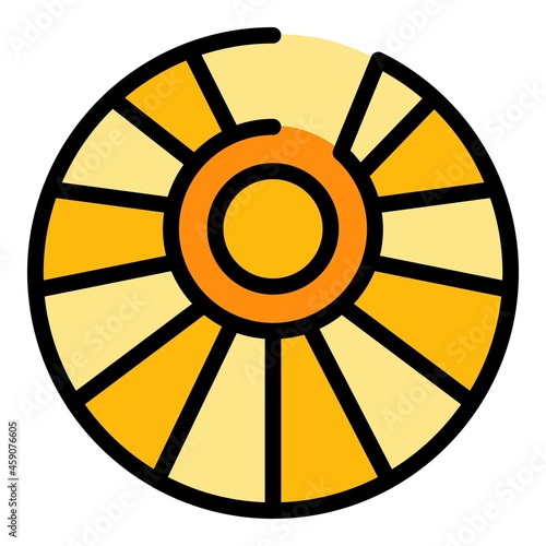 Interior spiral staircase icon. Outline interior spiral staircase vector icon color flat isolated