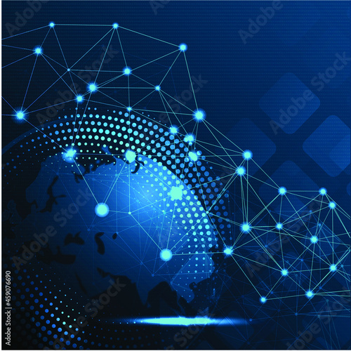 Technology abstract concept. Blue background