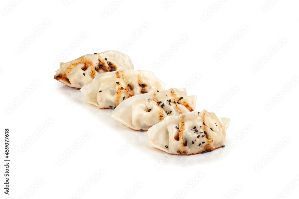 Gyoza ration with white background Gyoza ration with white background