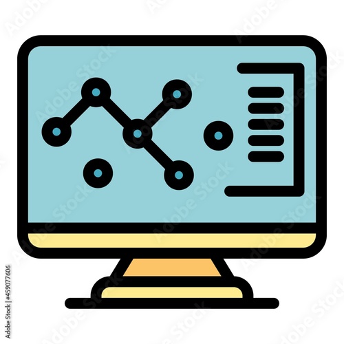 Monitor redesign icon. Outline monitor redesign vector icon color flat isolated