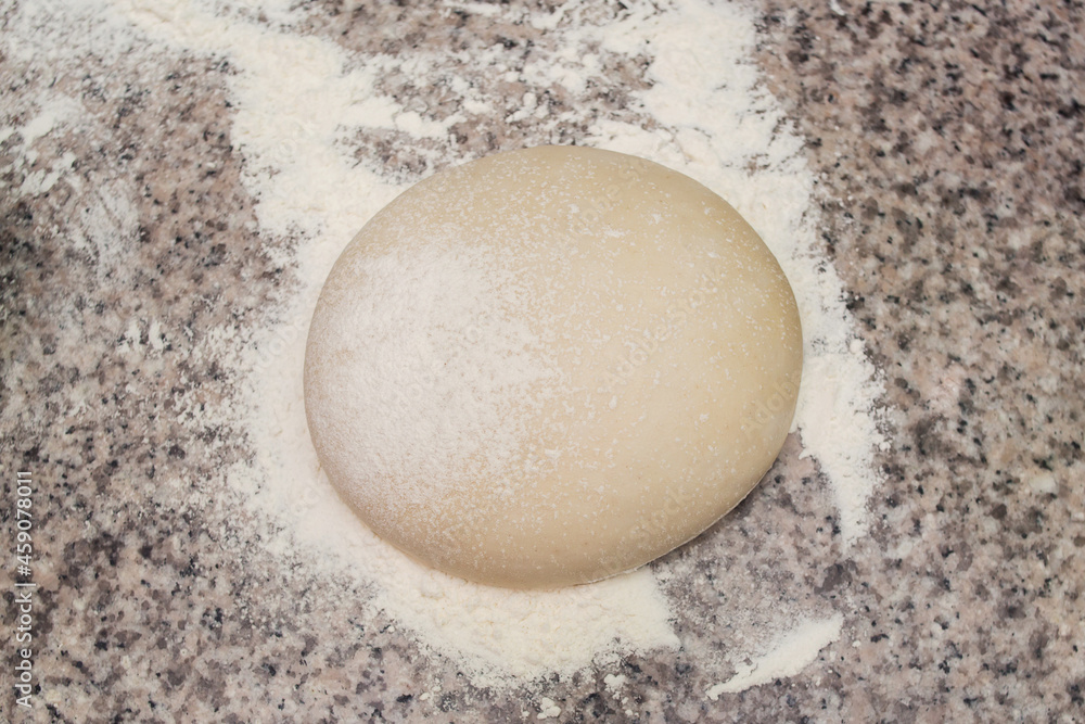 Floured dough. For baking, pizza, biscuits, biscuits. Floured dough. For baking, pizza, biscuits, biscuits.
