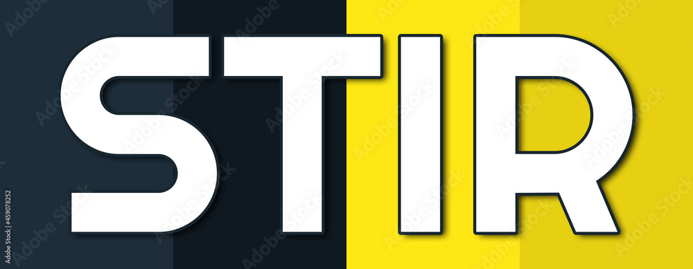 Stir - text written on contrasting multicolor background Stir - text written on contrasting multicolor background