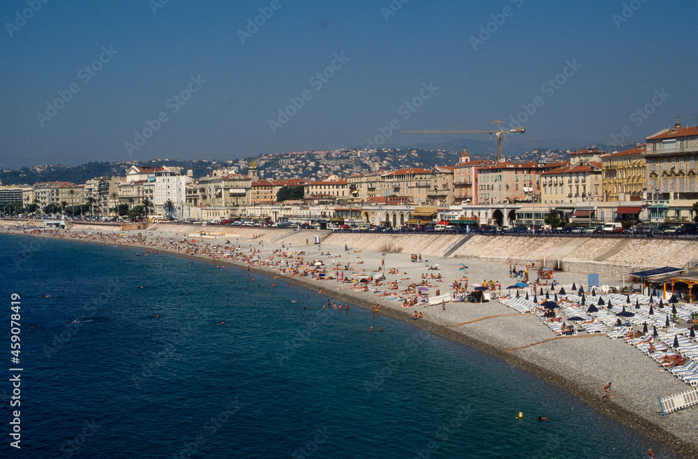 Plage, Promenade des Anglais, Nice, 06, Alpes Maritimes, région Provence Alpes Côte d'Azur Plage, Promenade des Anglais, Nice, 06, Alpes Maritimes, région Provence Alpes Côte d'Azur