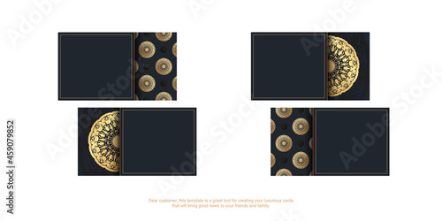 Business card in black with luxurious gold ornaments for your business.
