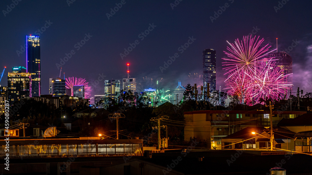 Brisbane festival riverfire fireworks in Queensland, Australia 