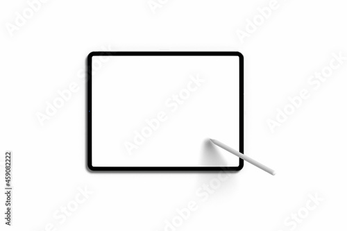 Tablet screen  mockup view on white backgrounds