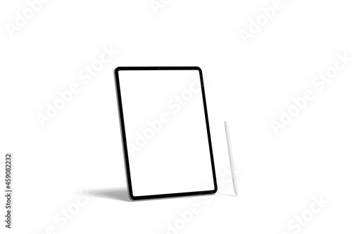 Tablet screen  mockup view on white backgrounds