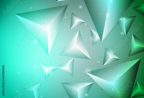 Light Green vector texture with triangular style.