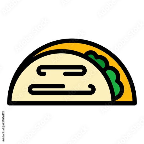 Sandwich pita bread icon. Outline sandwich pita bread vector icon color flat isolated