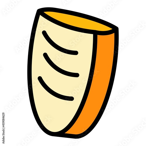 Falafel pita icon. Outline falafel pita vector icon color flat isolated