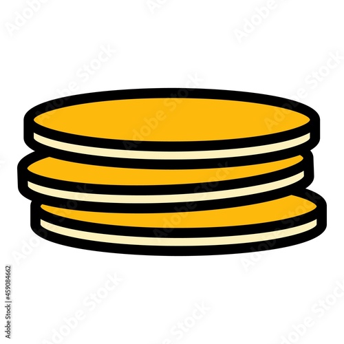 Arabic pita bread icon. Outline arabic pita bread vector icon color flat isolated