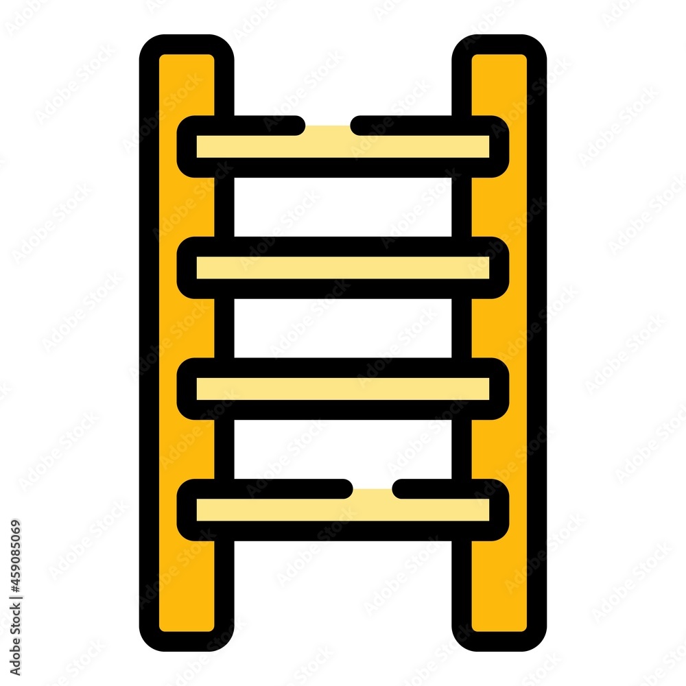 Step ladder tool icon. Outline step ladder tool vector icon color flat isolated Step ladder tool icon. Outline step ladder tool vector icon color flat isolated
