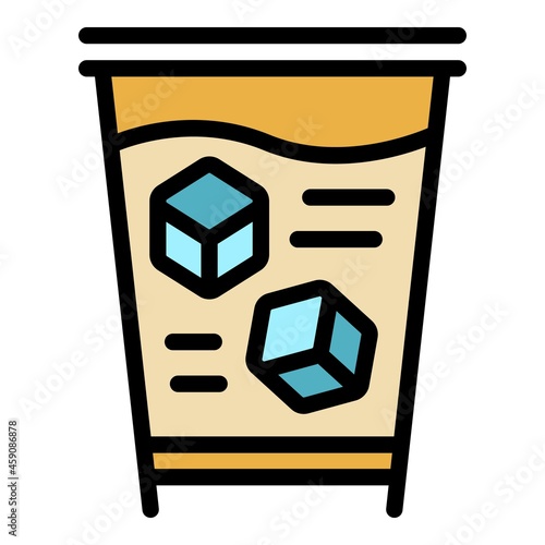 Caramel drink icon. Outline caramel drink vector icon color flat isolated