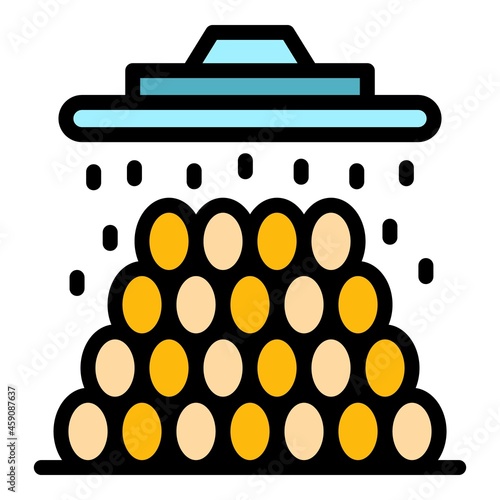 Processed coffee beans icon. Outline processed coffee beans vector icon color flat isolated