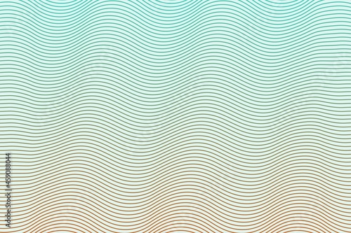 Vector graphic of guilloche texture with waves in soft rainbow color. Creative graphic design for certificate, banknote, money design, currency, gift voucher etc. Watermark banknote pattern.