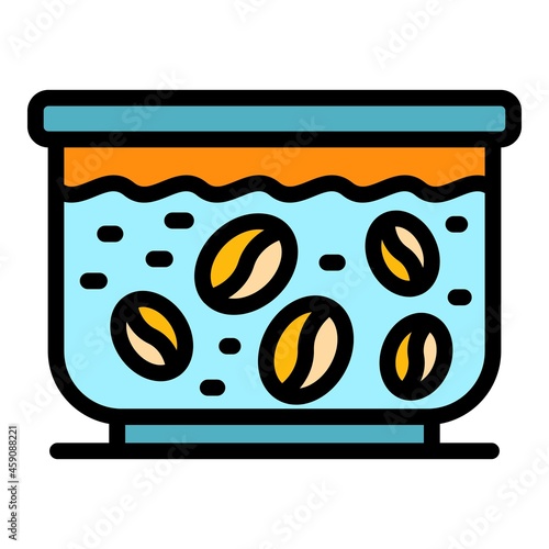 Decaf beans icon. Outline decaf beans vector icon color flat isolated
