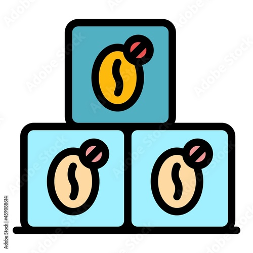 Barista decaf coffee icon. Outline barista decaf coffee vector icon color flat isolated