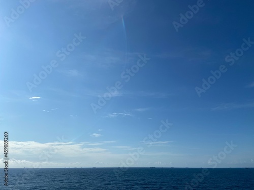 beautiful sea and sunny sky with clouds