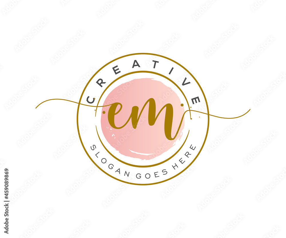 initial EM Feminine logo beauty monogram and elegant logo design ...