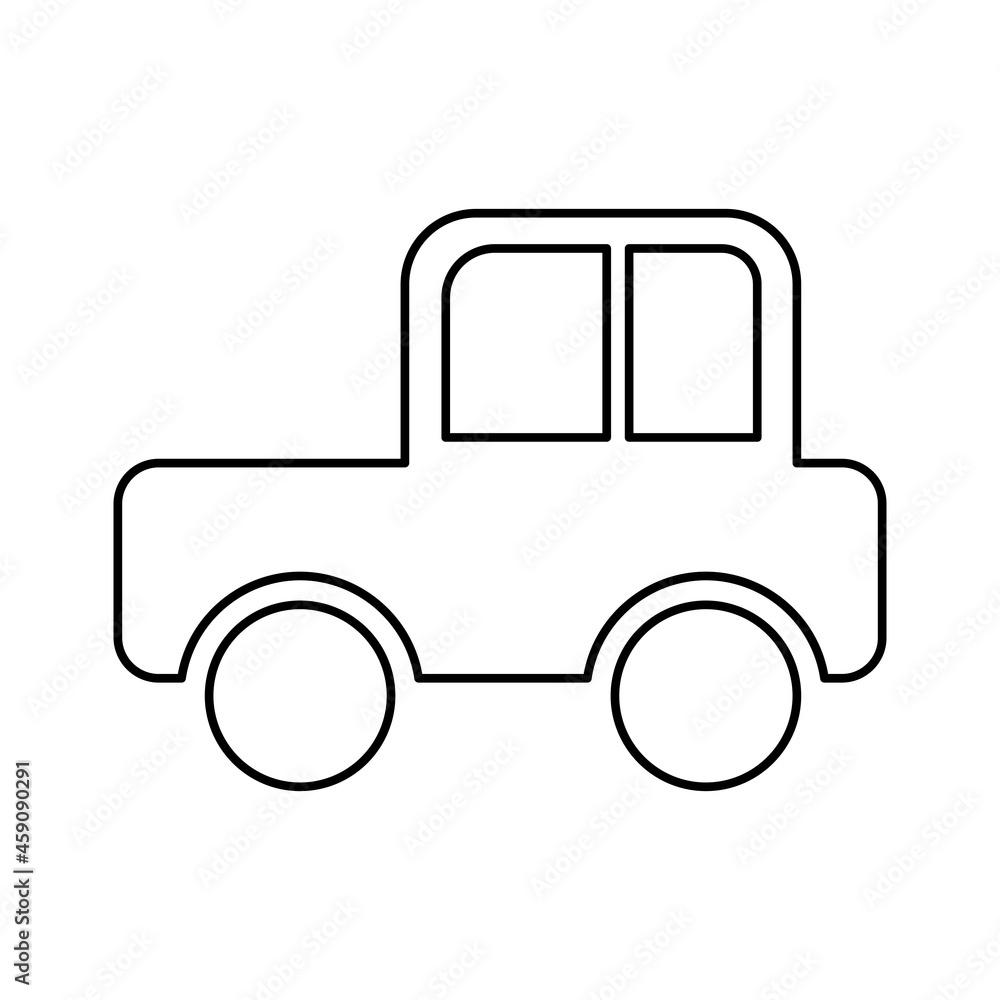 Car vector icon. Illustration of vector car toy. Abstract icons. Linear toys for baby.