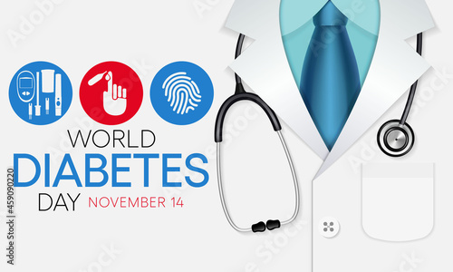 World Diabetes day is observed every year on November 14, it is the primary global awareness campaign focusing on diabetes. Vector illustration