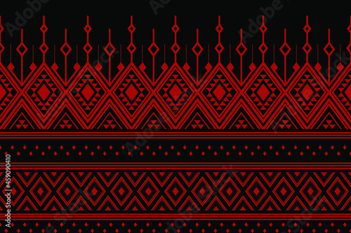 Geometric ethnic oriental seamless pattern traditional Design for background,carpet,wallpaper.clothing,wrapping,Batik fabric,Vector illustration.embroidery style - Sadu, sadou, sadow or sado

